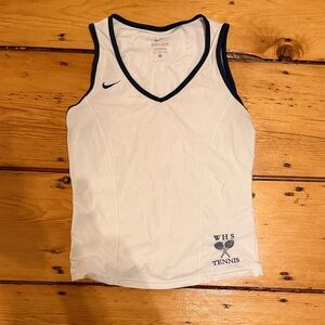 Nike White and Black Tennis Tank Top